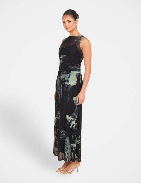 Naida Sheer Mesh Maxi Dress